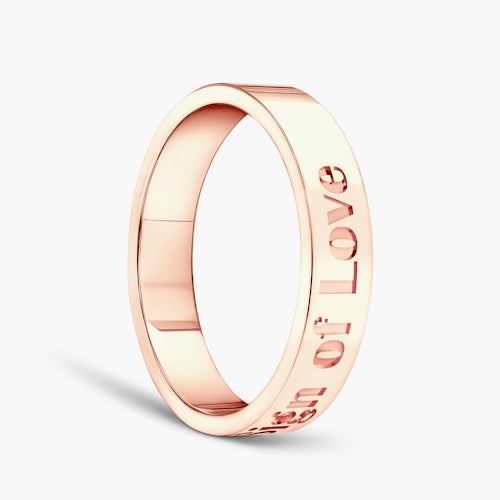Obrączka partnerska Sign of Love®: różowe złoto, płaska, 4mm
